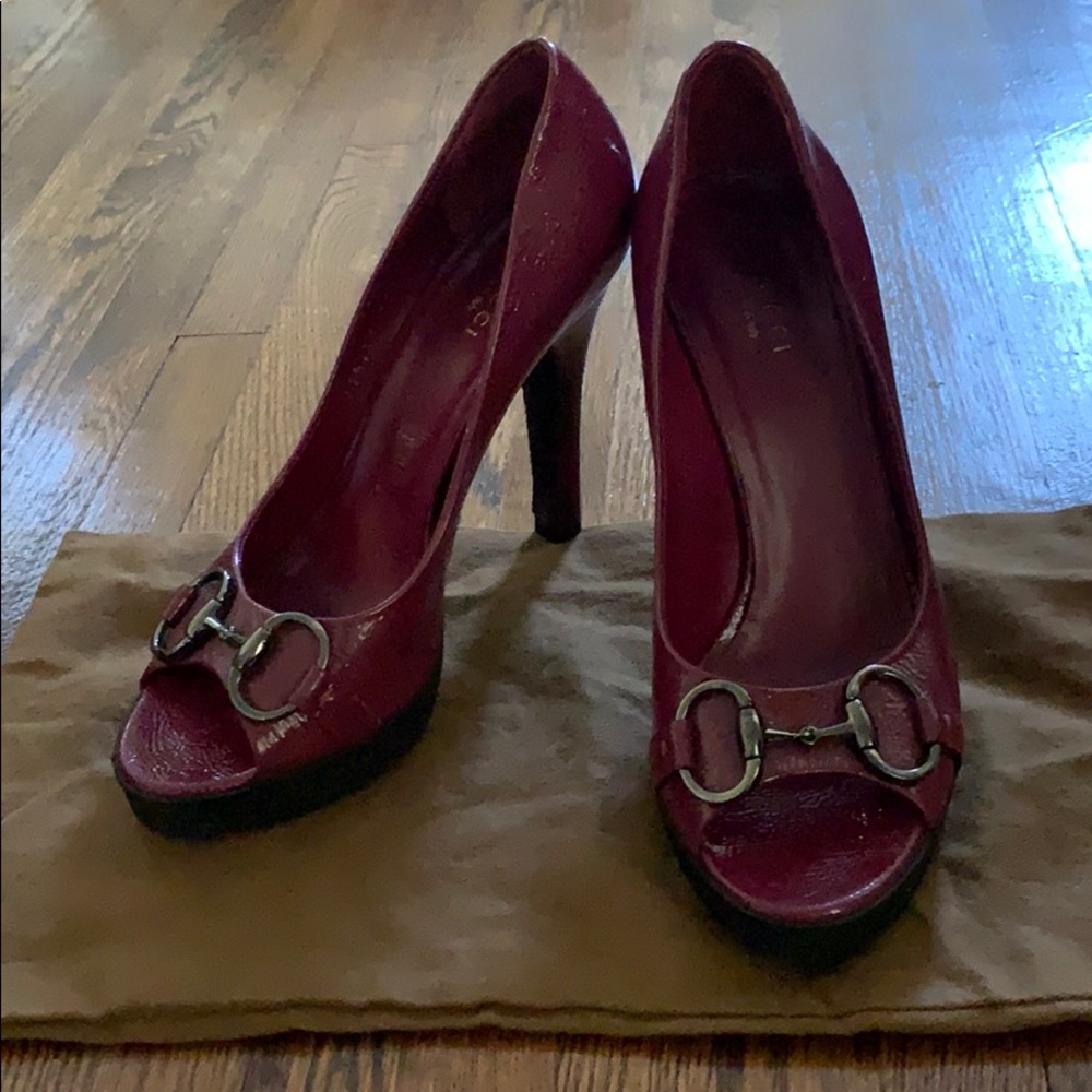 wine purple Gucci platforms. Excellent condition!